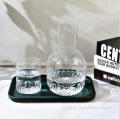 China Stocked embossed glass Bedside Water Carafe Set Supplier